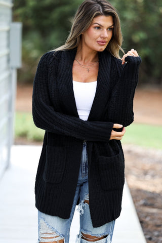 No Place Like Home Black Cardigan - Simply Me Boutique