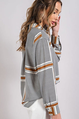 Nothing to Lose Button Front Striped Shirt - Simply Me Boutique