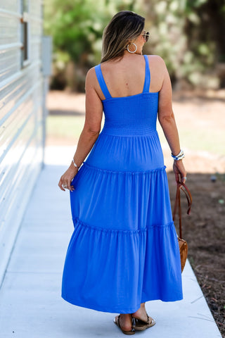 Ocean Blue More Than a Memory Midi Dress - Simply Me Boutique