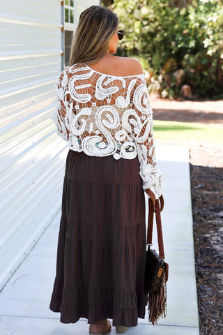OFF WHITE The Marlowe Lace Crochet Top - Simply Me Boutique