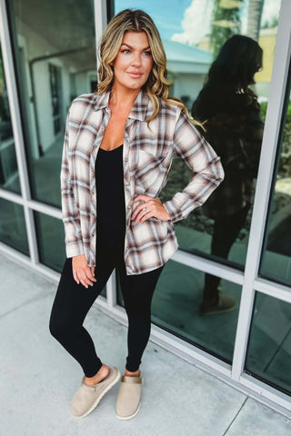 Old Habits Classic Flannel Shirt Top - Simply Me Boutique