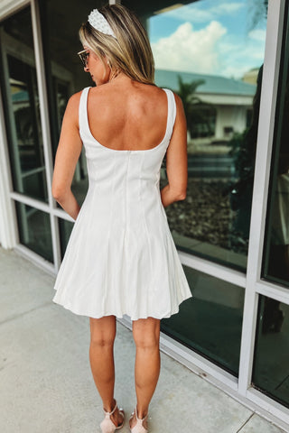 On Cloud Nine Bubble Hem Off White Dress - Simply Me Boutique