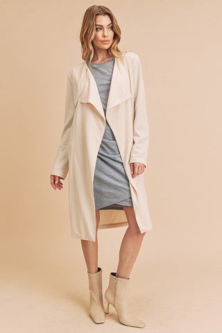 One More Time Drapey Ivory Coat - Simply Me Boutique