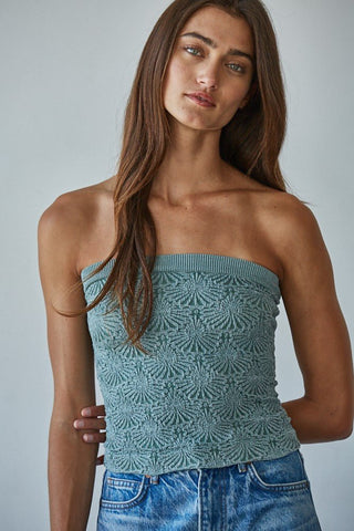(ONE SIZE) The Naples Tube Top in Sage Green - Simply Me Boutique