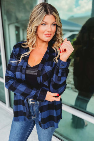 Out of the Woods Button Down Plaid Top - Simply Me Boutique