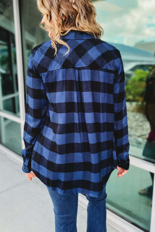 Out of the Woods Button Down Plaid Top - Simply Me Boutique