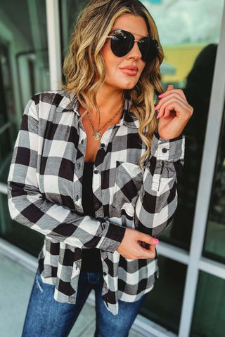 Out of the Woods Button Down Plaid Top - Simply Me Boutique