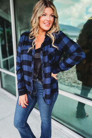 Out of the Woods Button Down Plaid Top - Simply Me Boutique