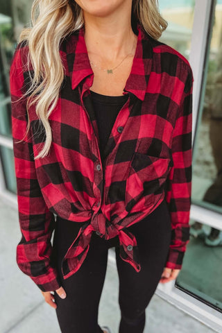 Out of the Woods Plaid Top 4 COLORS! - Simply Me Boutique