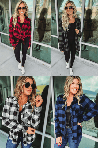 Out of the Woods Plaid Top 4 COLORS! - Simply Me Boutique