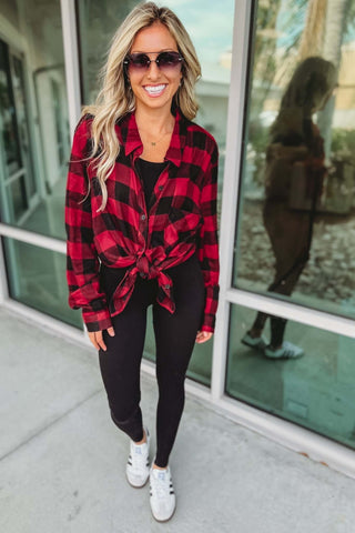 Out of the Woods Plaid Top 4 COLORS! - Simply Me Boutique
