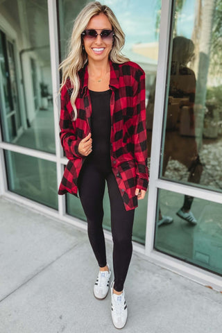 Out of the Woods Plaid Top 4 COLORS! - Simply Me Boutique