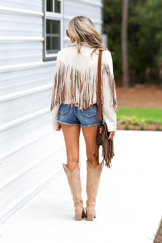 Outlaw Energy Fringe Suede Jacket - Simply Me Boutique