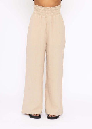 OVERSIZED Beachy Vibes Gauze Wide Leg Pants - Simply Me Boutique