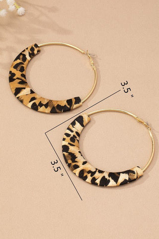 Oversized Leopard Fabric Hoops - Simply Me Boutique