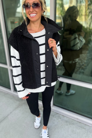 Oversized Sherpa Vest - Simply Me Boutique