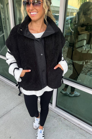 Oversized Sherpa Vest - Simply Me Boutique