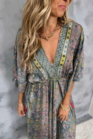 Painted Meadow Butterfly Sleeve Maxi Dress - Simply Me Boutique