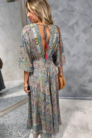 Painted Meadow Butterfly Sleeve Maxi Dress - Simply Me Boutique
