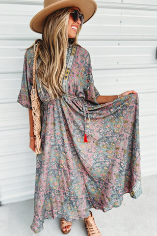 Painted Meadow Butterfly Sleeve Maxi Dress - Simply Me Boutique