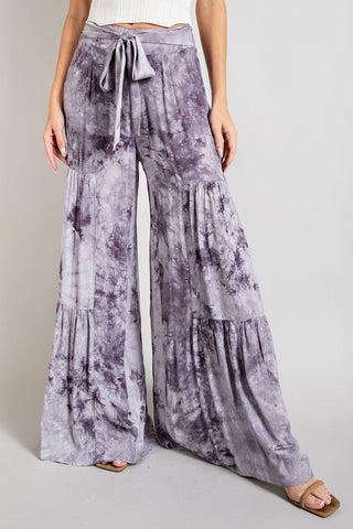 Painted Sky Wide - Leg Pants (Grey) - Simply Me Boutique