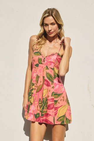 Palm Party Braided Mini Dress - Simply Me Boutique