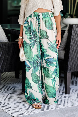 Palm Retreat Wide Leg Pants - Simply Me Boutique