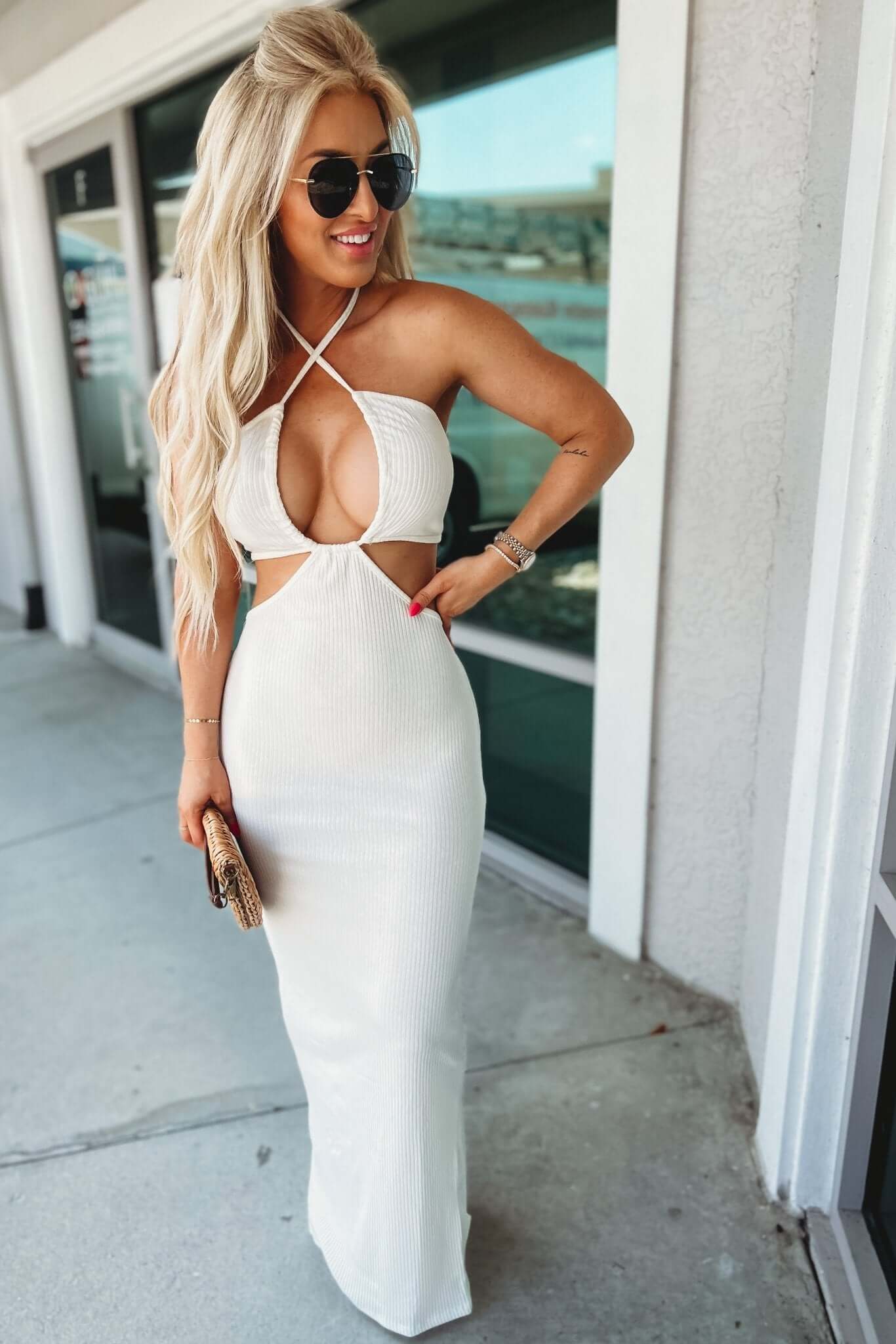 Part of My Charm Ribbed Cutout Maxi Dress Summer Sexy Dress