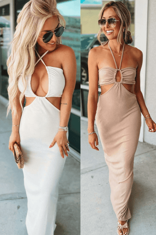 Part of My Charm Ribbed Cutout Maxi Dress - Simply Me Boutique