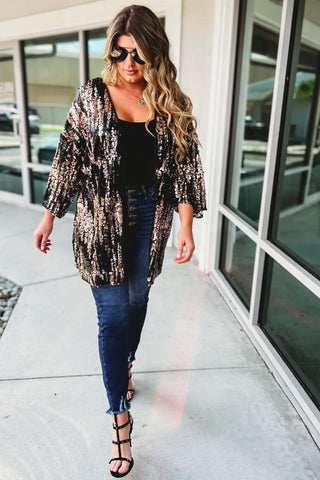 Party Like a Rockstar Black Sequin Cardigan - Simply Me Boutique