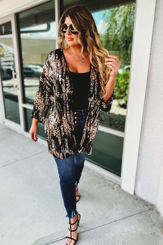 Party Like a Rockstar Black Sequin Cardigan - Simply Me Boutique