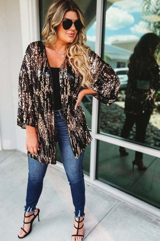 Party Like a Rockstar Black Sequin Cardigan - Simply Me Boutique