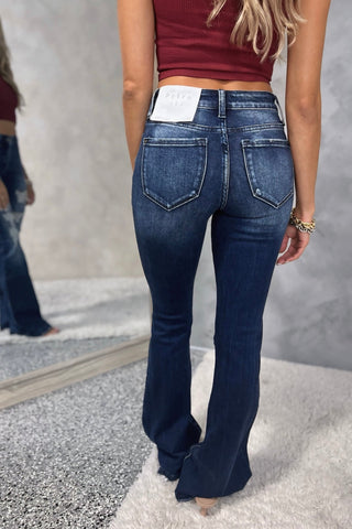 PETRA153 Ashton Flare Jeans DARK WASH - Simply Me Boutique