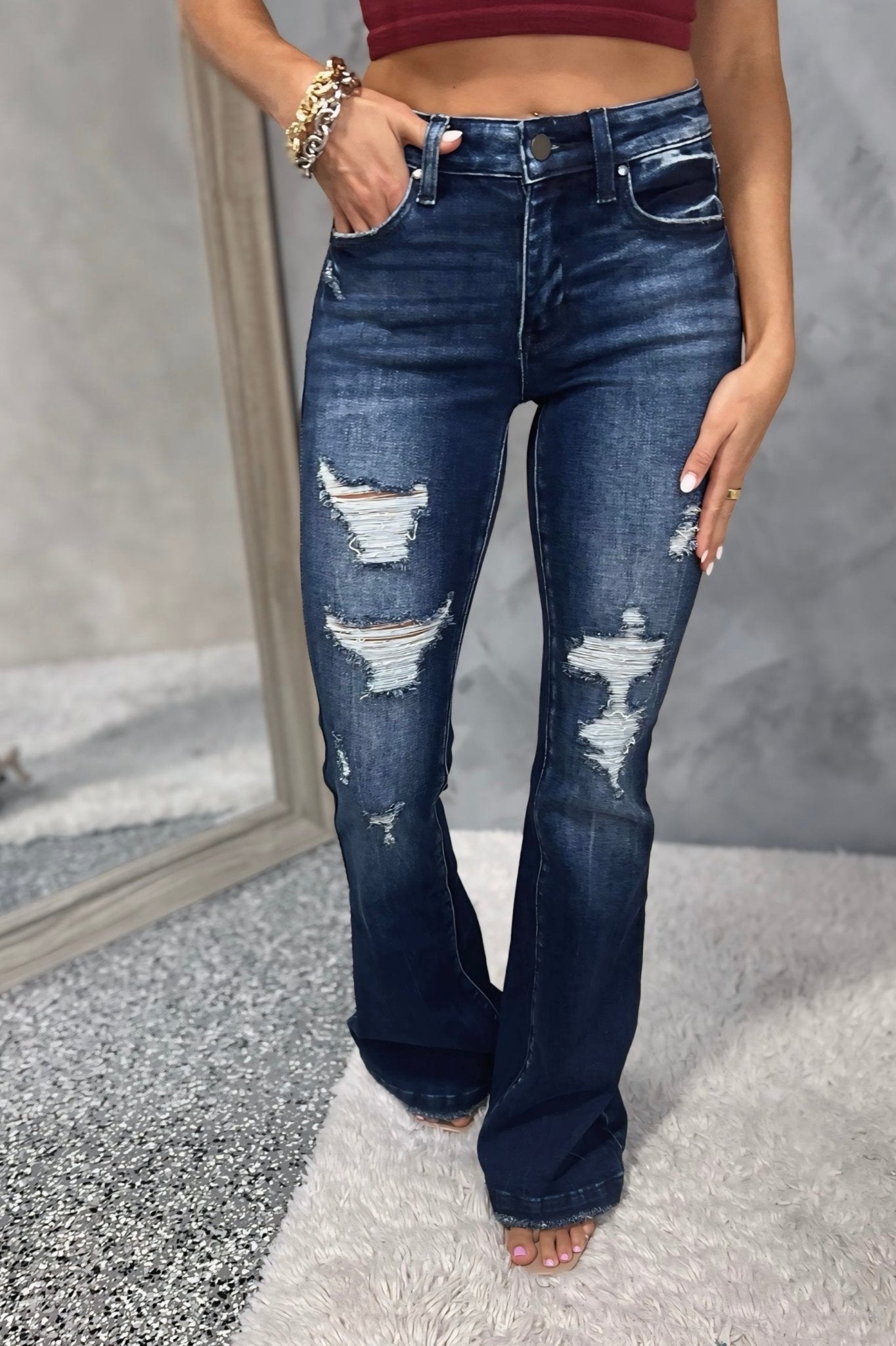 【PORTERNA】Unt Flare Jeans Pistola Kinsley Mid Rise Ultra Flare Jeans: Modern – Bliss