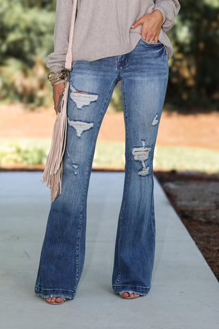 Petra153 Ashton Flare Jeans (Med Wash) - Simply Me Boutique