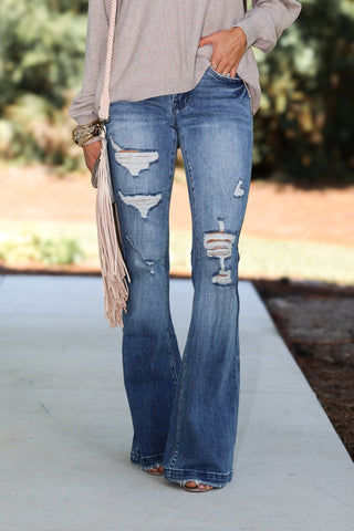 Petra153 Ashton Flare Jeans (Med Wash) - Simply Me Boutique