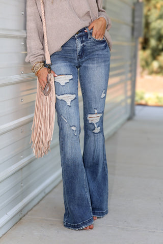 Petra153 Ashton Flare Jeans (Med Wash) - Simply Me Boutique