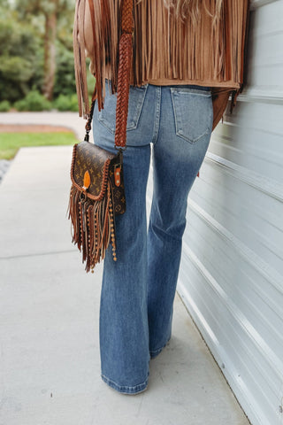 Petra153 Candace Super High Rise Distressed Flare Jeans - Simply Me Boutique