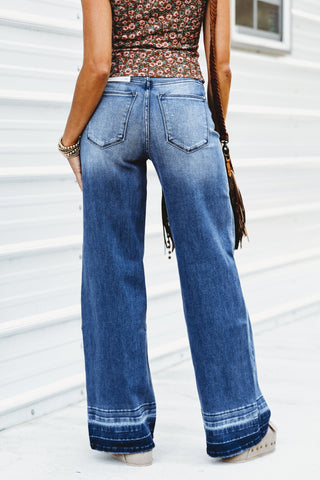 PETRA153 The Harper Distressed Wide Leg Jeans - Simply Me Boutique