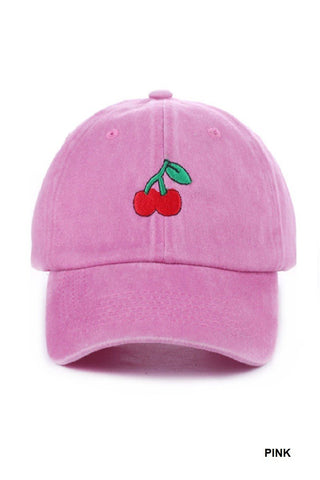 Pink Cherry Baseball Cap - Simply Me Boutique