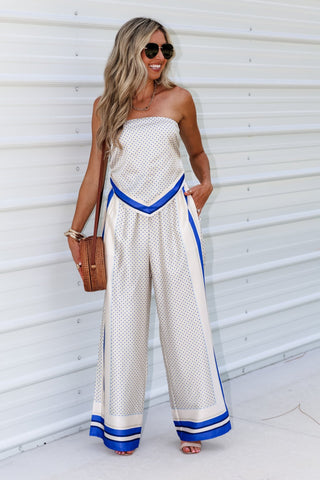 Portofino Scarf Top Wide Leg Pants Set - Simply Me Boutique