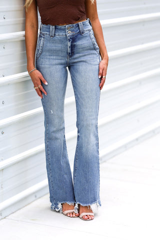 (PREORDER) Giselle High Rise Flare Jeans - Simply Me Boutique