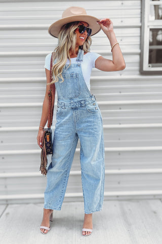 (PREORDER) KANCAN Addie Barrel Overalls Non - Stretch - Simply Me Boutique