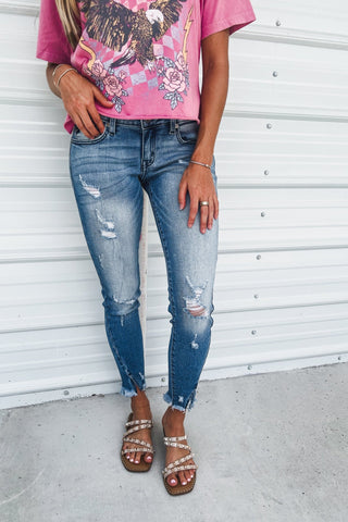 (PREORDER) KANCAN Adell Low Rise Ankle Skinny Jeans - Simply Me Boutique