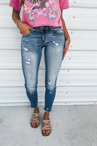 (PREORDER) KANCAN Adell Low Rise Ankle Skinny Jeans - Simply Me Boutique
