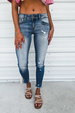 (PREORDER) KANCAN Adell Low Rise Ankle Skinny Jeans - Simply Me Boutique