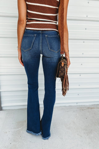 (PREORDER) KANCAN Alyssa High Rise Flare Jeans - Simply Me Boutique