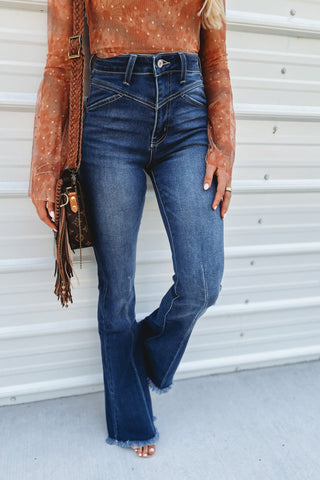(PREORDER) KANCAN Alyssa High Rise Flare Jeans - Simply Me Boutique