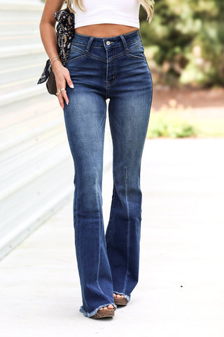 (PREORDER) KANCAN Alyssa High Rise Flare Jeans - Simply Me Boutique