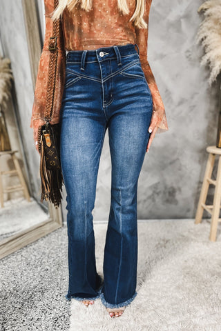 (PREORDER) KANCAN Alyssa High Rise Flare Jeans - Simply Me Boutique